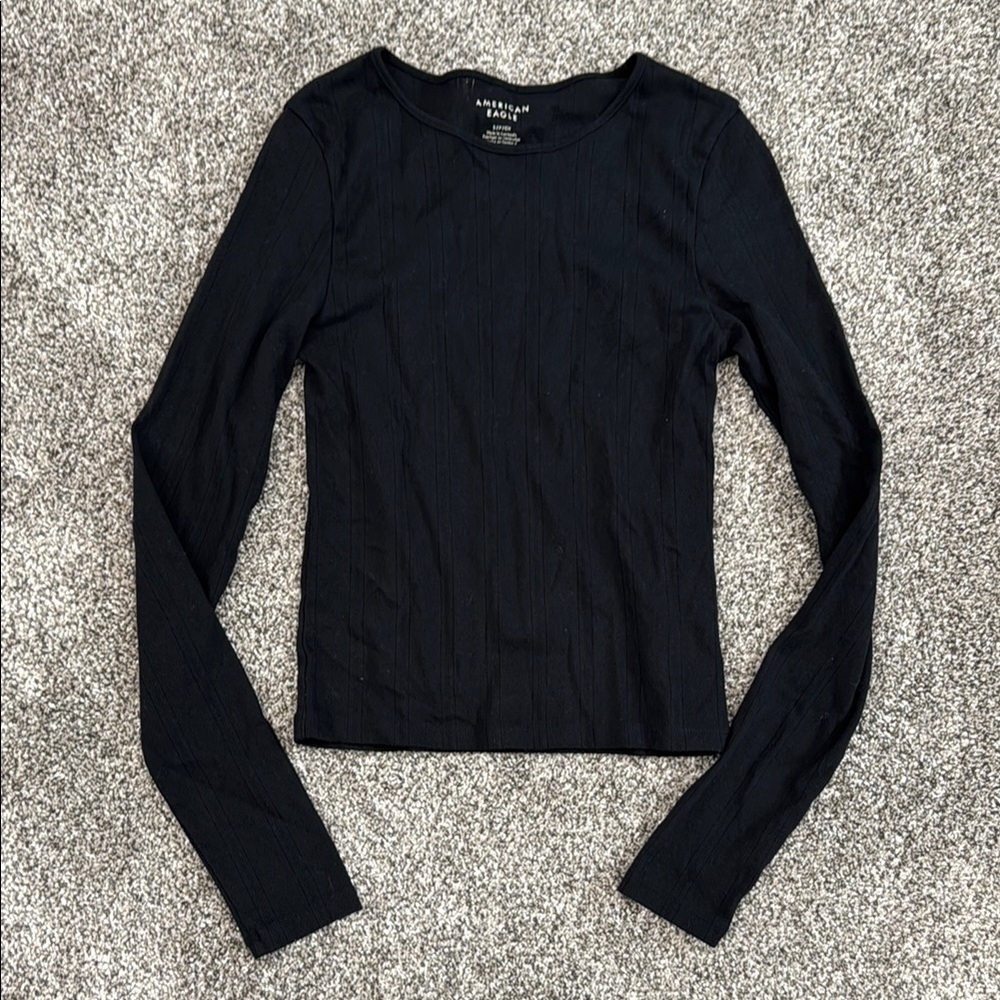 American Eagle Outfitters Fitted Long Sleeve Shirt ~ Women's Size Small